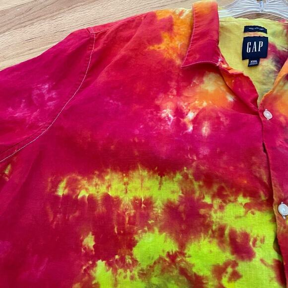 handmade tie dye unisex XXXL 3X camp shirt rainbow galaxy - Picture 4 of 10